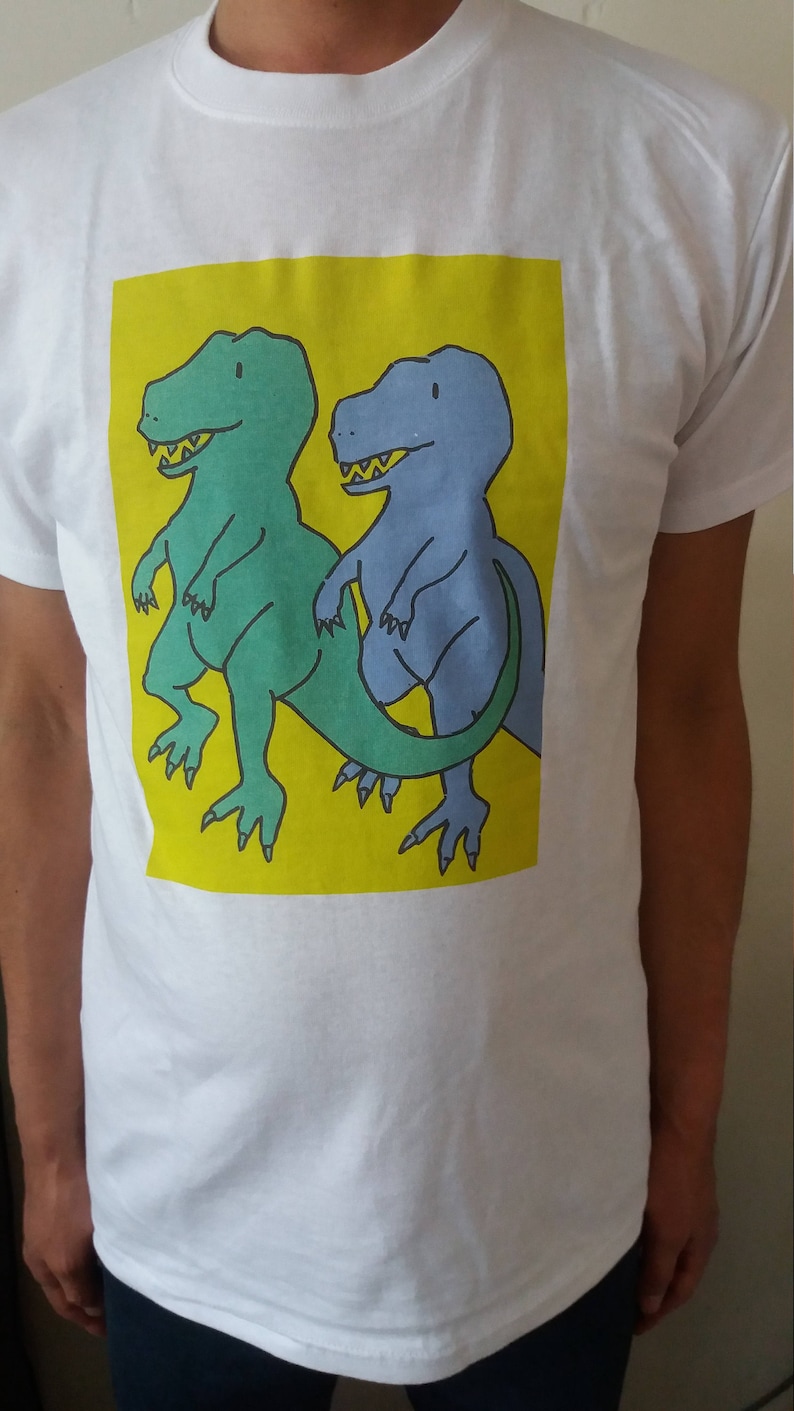 DINOSAURIE-T-SHIRT, Populära T-shirts, Premiumtryckt T-shirt, T-Rex-T-shirt, Slitstark bomull digitaltryckt dinosaurie-bekväm T-shirt bild 2
