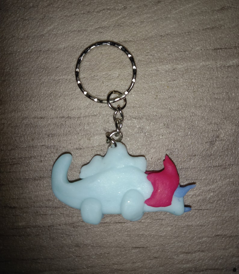 Dinosaur key ring, triceratops keychain image 2