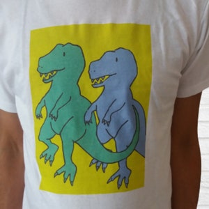 DINOSAURIE-T-SHIRT, Populära T-shirts, Premiumtryckt T-shirt, T-Rex-T-shirt, Slitstark bomull digitaltryckt dinosaurie-bekväm T-shirt bild 1