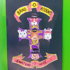 Carte en métal lourd, cadeau de rocker, Sweet child o mine, carte de rongeur