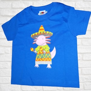 AXOLOTL T-SHIRT, mexikanisches Kostüm-T-Shirt, lustiges Tierdruck-T-Stück, Kinder-Grafik-T-Shirt, buntes grafisches lustiges Tier Axolotl scherzt T-Shirt