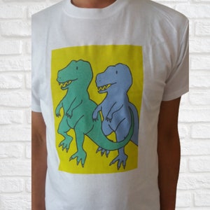 DINOSAURIE-T-SHIRT, Populära T-shirts, Premiumtryckt T-shirt, T-Rex-T-shirt, Slitstark bomull digitaltryckt dinosaurie-bekväm T-shirt bild 7