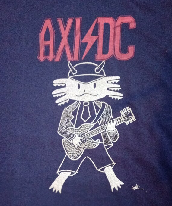 AXOLOTL TEE SHIRT, Quality Print Tshirt, Acdc Tee Shirt, Lightweight Tshirt, Aesthetic Acdc Fun Graphic Hard Rock Short Sleeves Tshirt