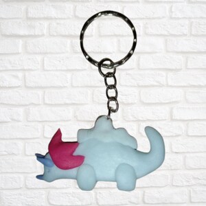 Dinosaur key ring, triceratops keychain image 1