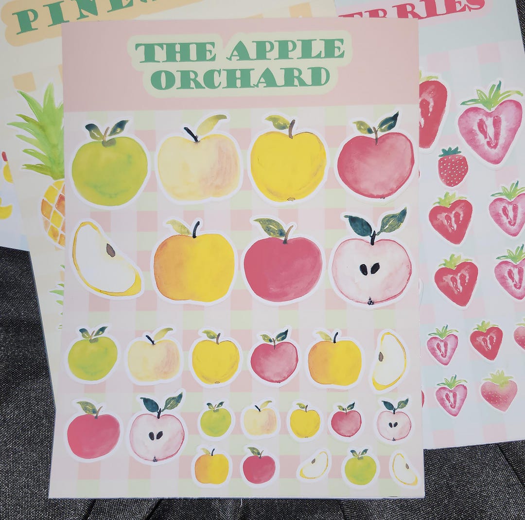 Apples - Sticker Sheet Assorted Patterns and Sizes - Etsy