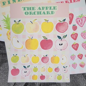Apples - Sticker Sheet Assorted Patterns and Sizes