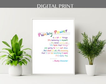 Digital Download - Punky Power Definition - Punky Brewster - 1980's TV Quote - Pop Culture Art - 3 Files -Frame NOT included