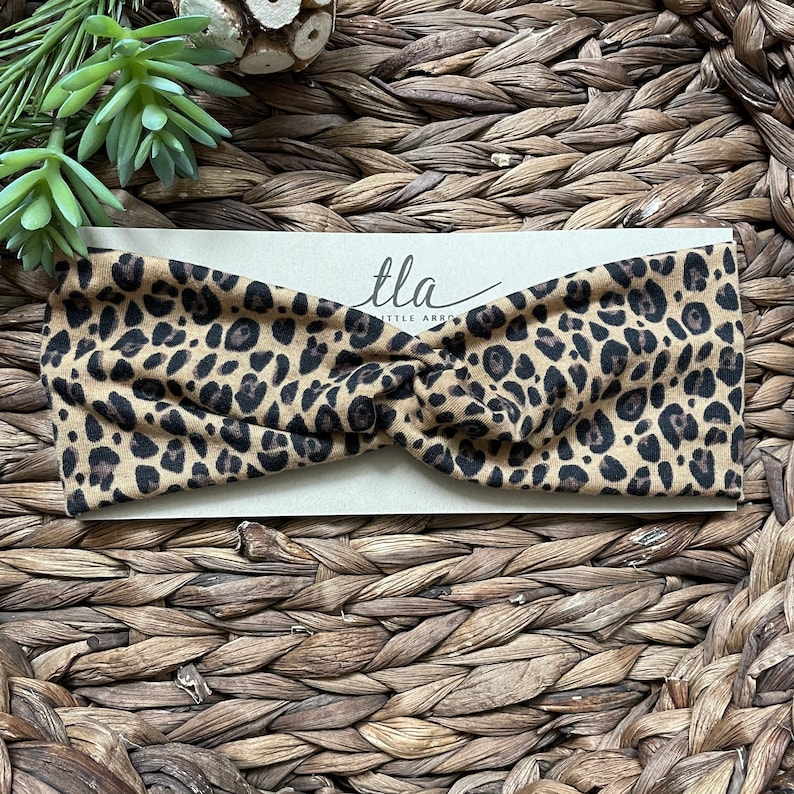 Leopard Headband, Headband for Women, Twist Headband, Nurse Headband, Gift for Her, Wide Headband, Soft Headband, Yoga Headband, Ear Saver 