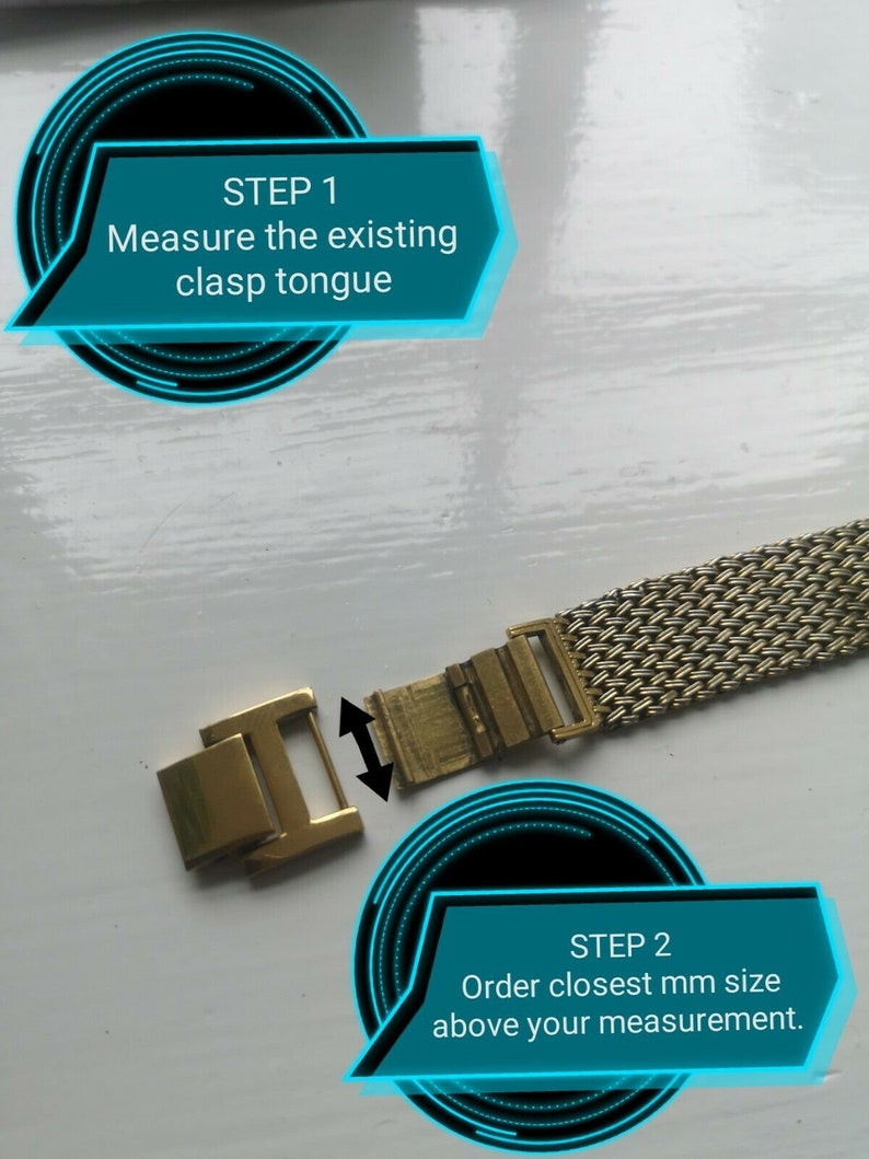 Gold Plated Wrist Watch Band Bracelet Extender With Fold Over Etsy