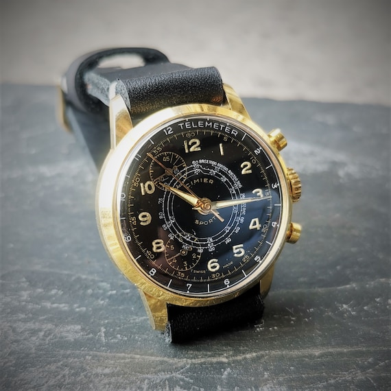 Men's CIMIER SPORT Vintage Chronograph Watch // 1950s | Etsy