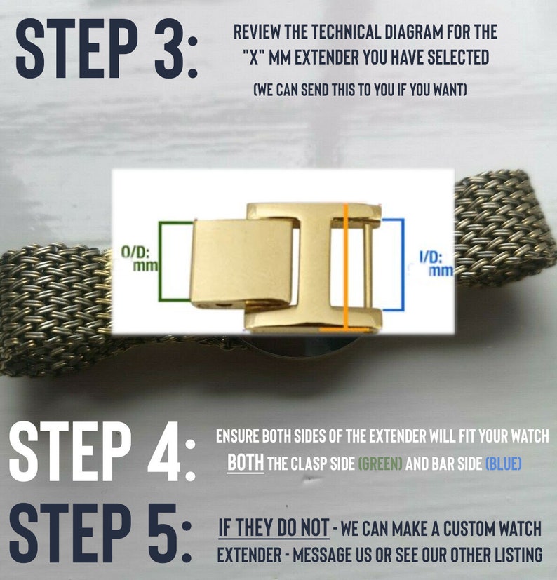 Watch Strap Extender for Wrist Watch Bracelet Extenders Band Etsy UK