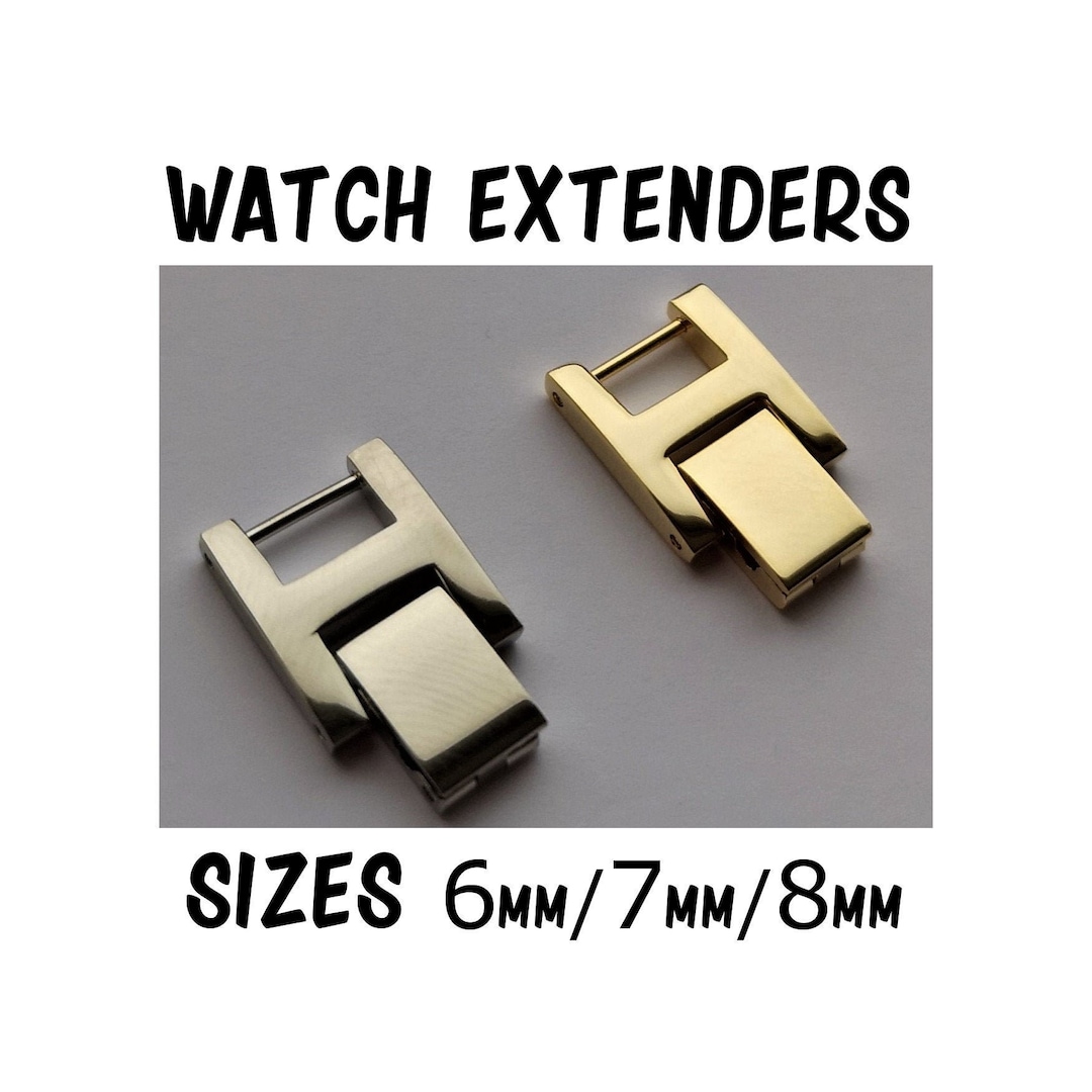 Gold Plated Wrist Watch Band Bracelet Extender With Fold Over Link Clasp /  Vintage Watch Extender / for Mens or Womens Watches 