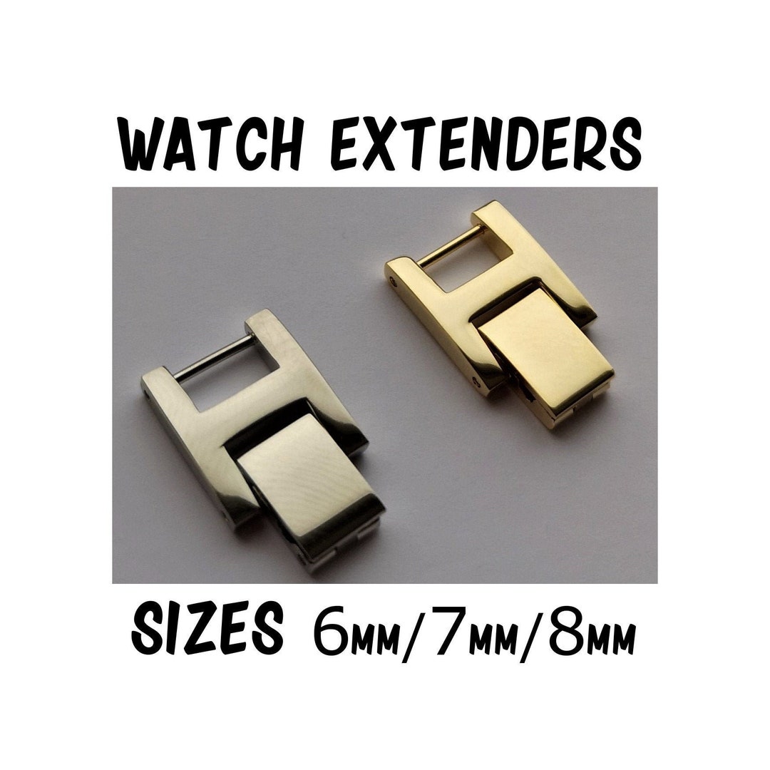 Gold Plated Wrist Watch Band Bracelet Extender With Fold Over Link Clasp /  Vintage Watch Extender / for Mens or Womens Watches 