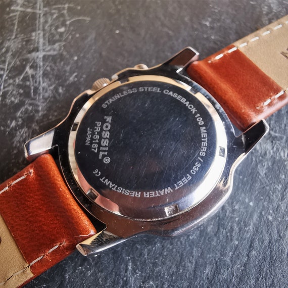 Men's Vintage Fossil Stainless Steel 