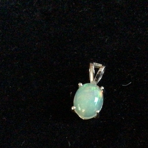 Silver Welo opal pendant, Ethiopian opal pendant, opal pendant, opal jewelry