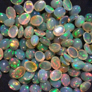 AAA Oval Welo Opal Cabochons, Ethiopian Opals (6x8)