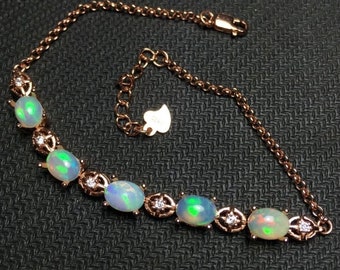 Opal tennis bracelet, opal jewelry, Welo opal bracelet