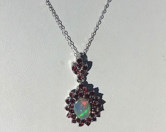 Welo opal necklace, Ethiopian opal necklace, Ethiopian Opal Necklace