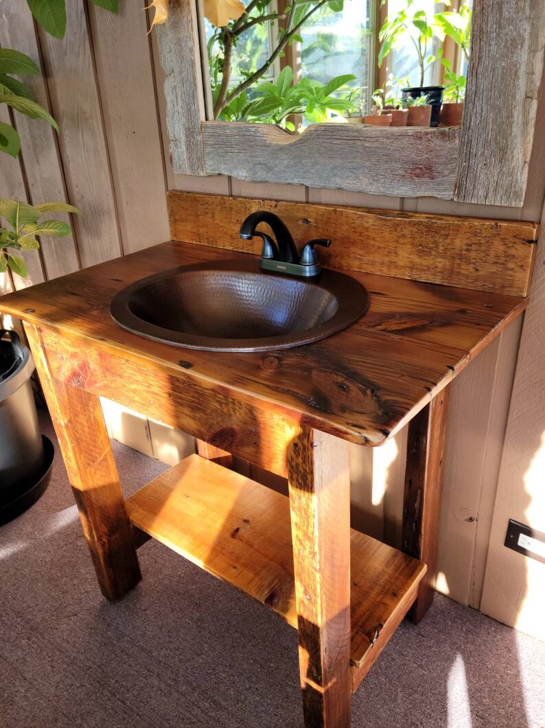 Rustic Barnwood Vanity Etsy
