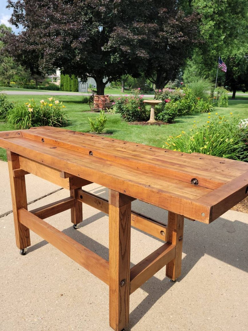 Antique Carpenters Workbench/office Table/kitchen Island Etsy
