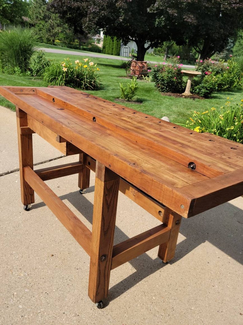 Antique Carpenters Workbench/office Table/kitchen Island Etsy