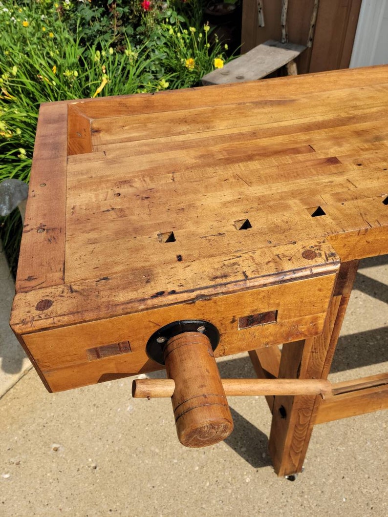 Antique Carpenters Workbench/office Table/kitchen Island Etsy