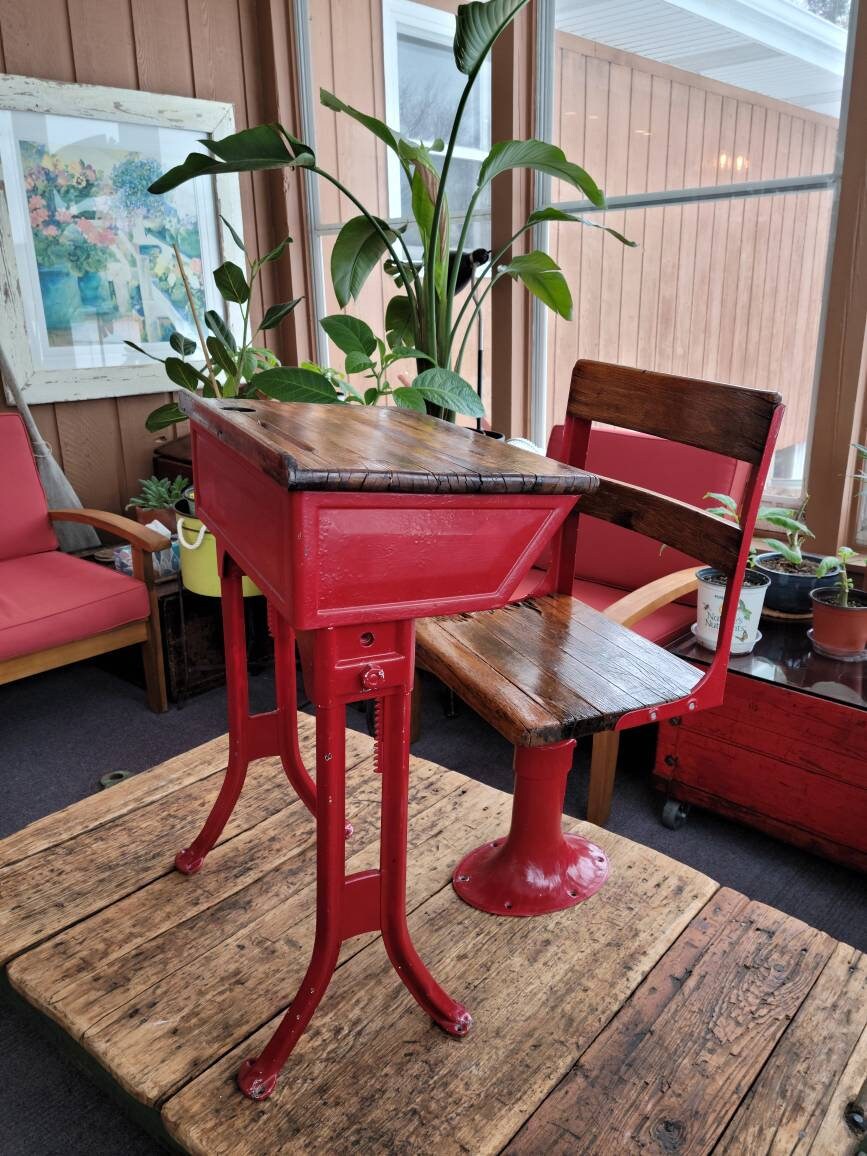Rustic Antique School Desk Etsy