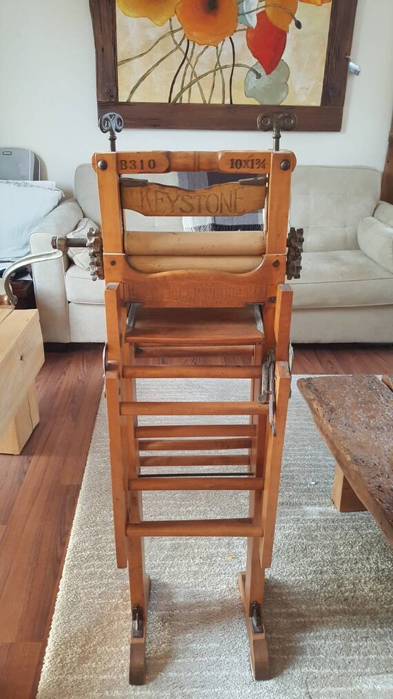 Antique wooden laundry wringer. | Etsy