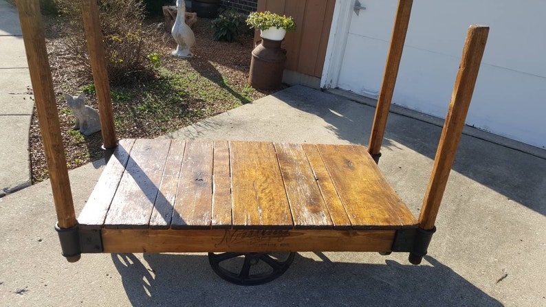 Nutting Cart Coffee Table - SELECT MODERN: Industrial Chic Reclaimed Wood Railroad ... / Industrial cart coffee table i love my coffee table.