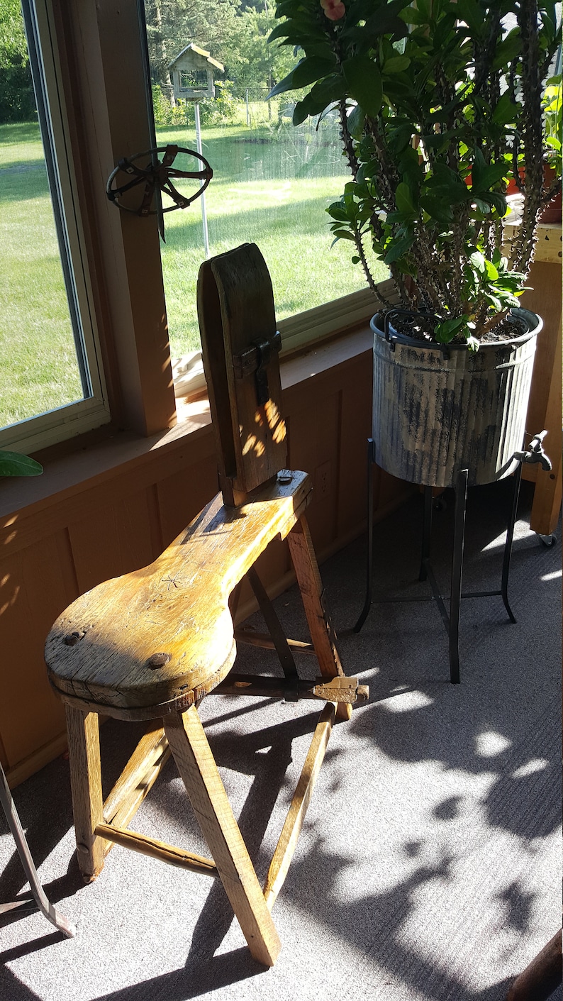 antique saddle/harness/leather maker's bench. etsy