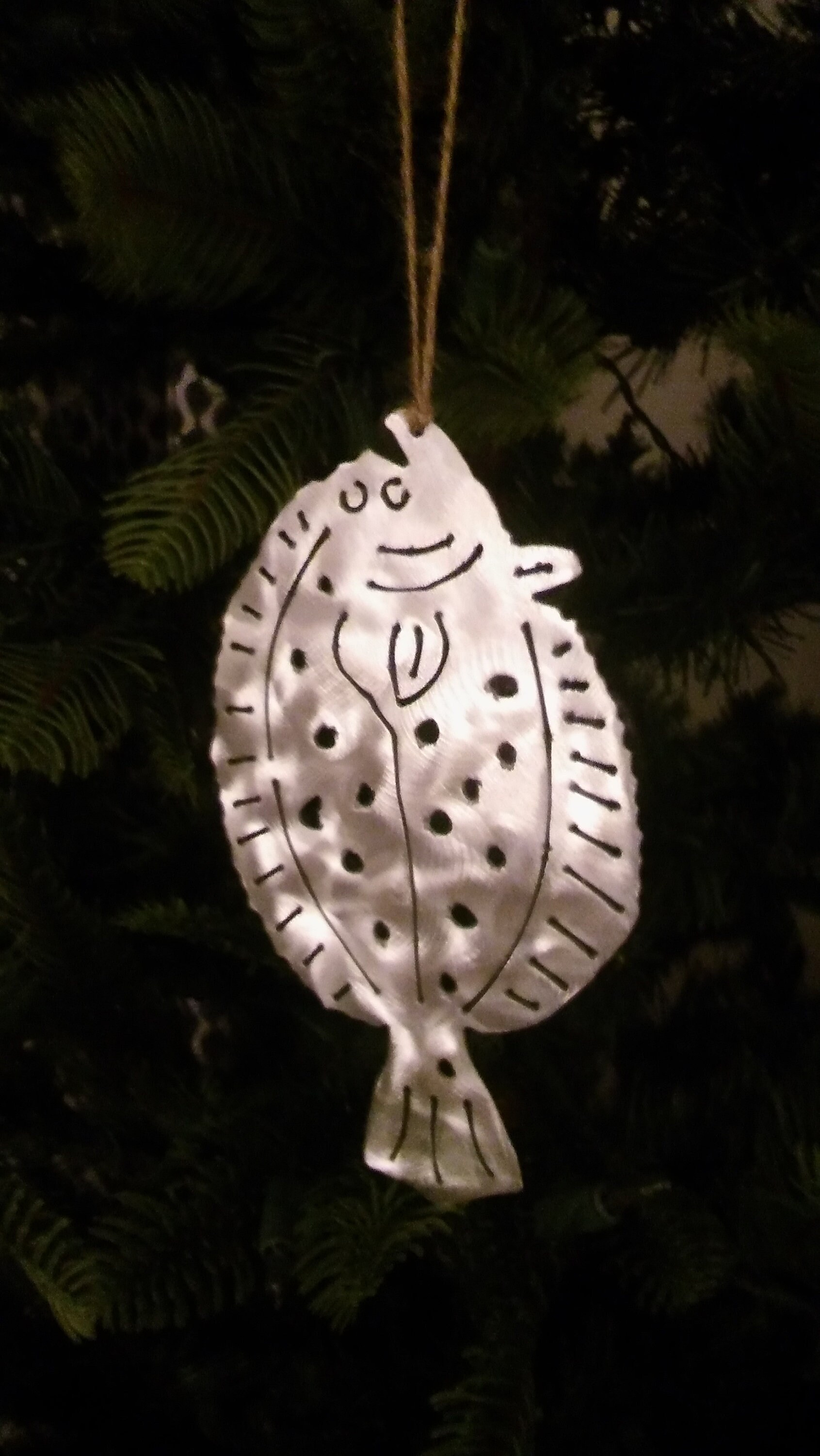 Flounder Christmas Ornament Nautical Aluminum Metal for Tree Etsy