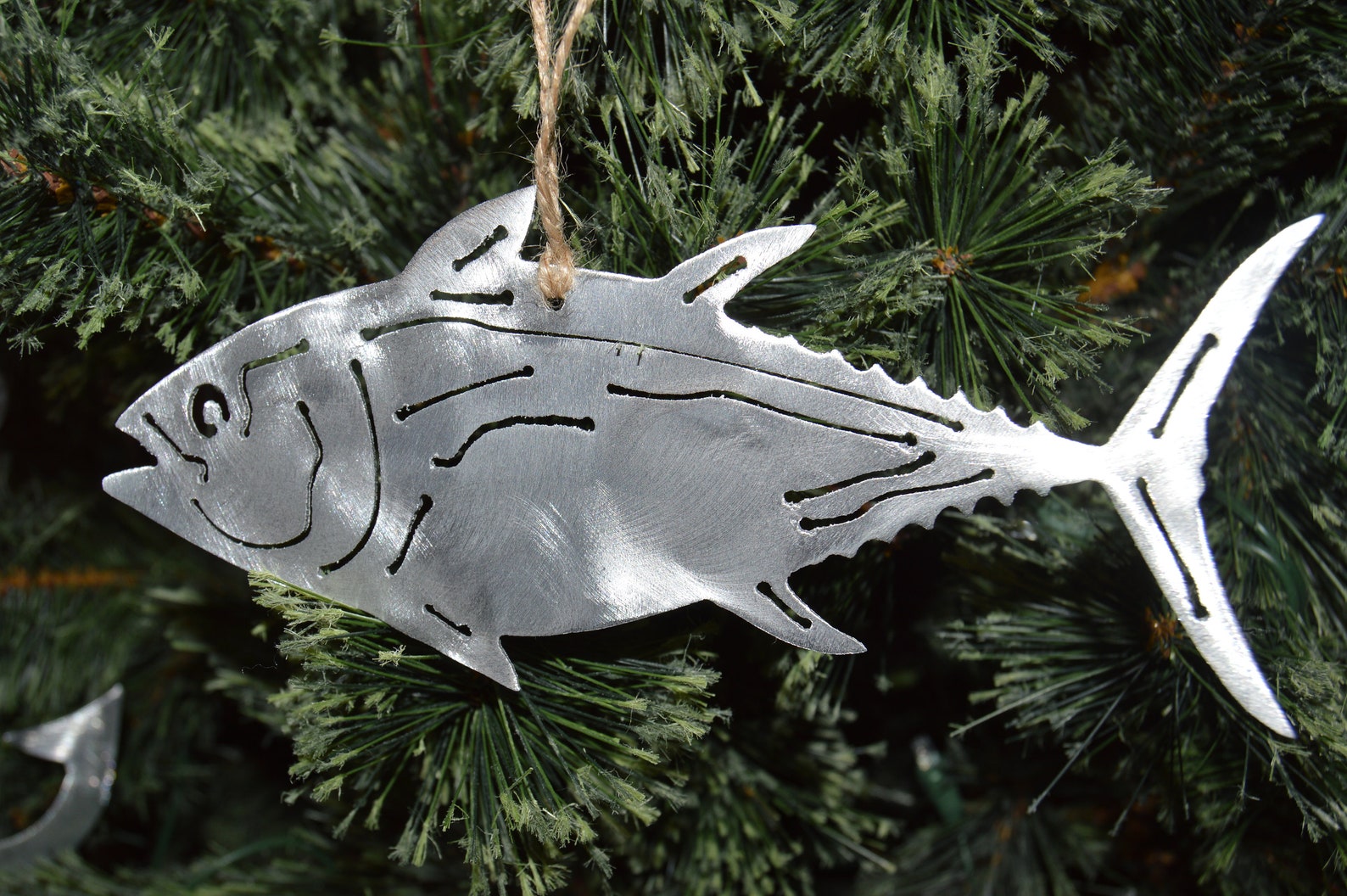 Tuna Christmas Ornament Fish Ornament Nautical Aluminum Metal Etsy