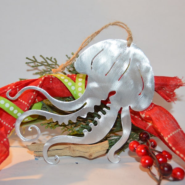 Christmas Ornament,Jellyfish,Handcrafted Aluminum metal