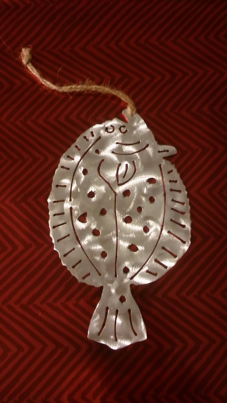Flounder Christmas Ornament Nautical Aluminum Metal for Tree Etsy