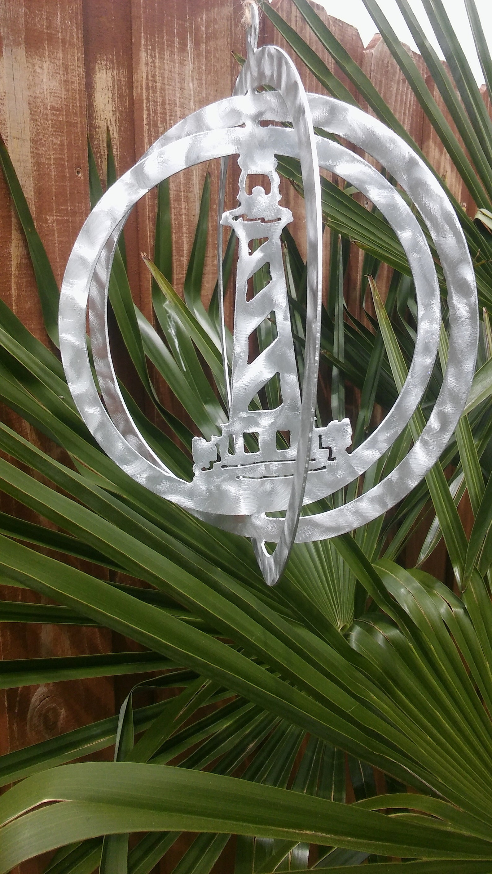Wind Spinner 10 Aluminum Lighthouse Nautical Theme Etsy