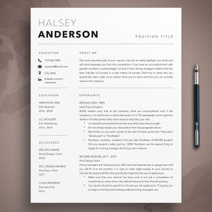 Creative Resume Template: Modern Cover Letter, References (MS Word, Mac, PC)