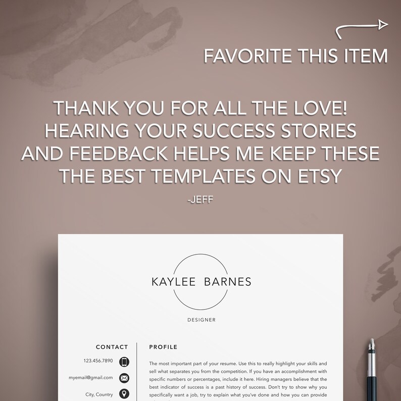 Modern Resume Template: Creative CV & Cover Letter (Digital Download) image 9