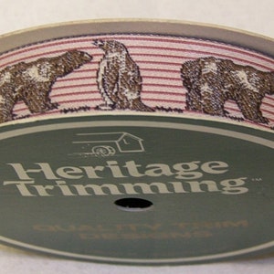 10 Yards Striped Ribbon with Bears Design 3/4&quot; Wide Crafting Ribbon