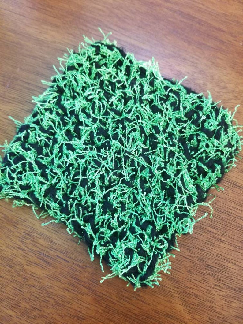 Black and Green Cotton Scrubby
