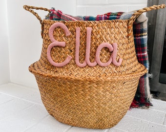 Nursery Name Sign Decor Personalized Basket  | Baby Shower Gift