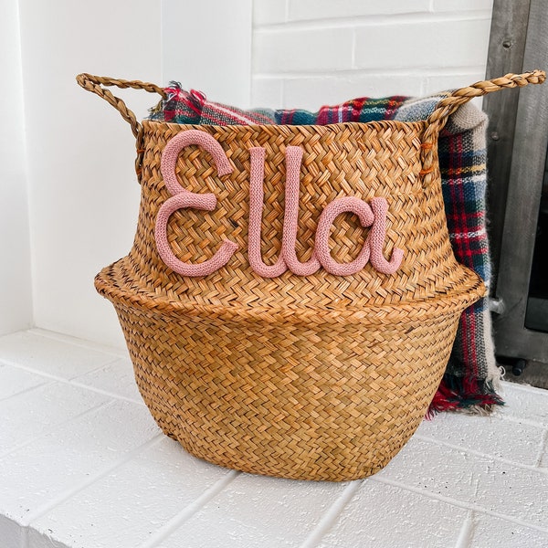 Nursery Name Sign Decor Personalized Basket  | Baby Shower Gift