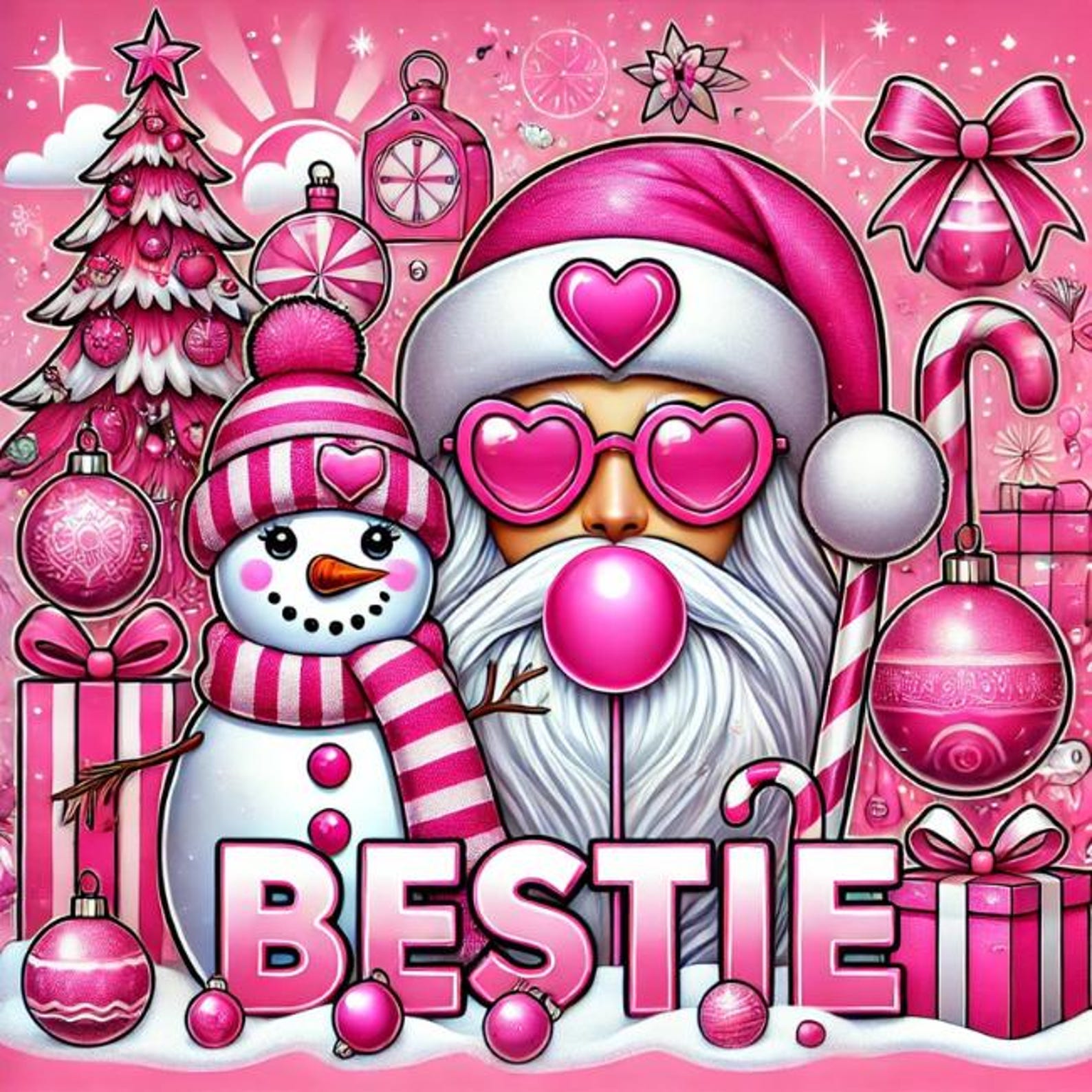 21 Tik Tok Sub Stickers Pink Christmas - Etsy