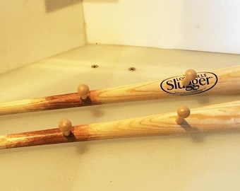 Baseball Bat Peg Hat Racks - Louisville Slugger with "The Pine Tar Look"