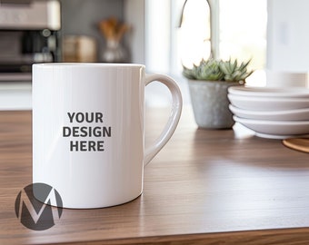 11 oz. Mug Mockup, POD Ceramic Mug Mockup Coffee Cup Studio Mug Image
