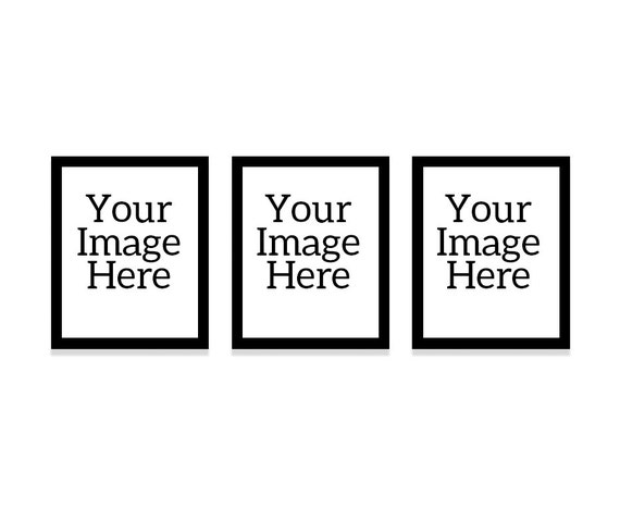 Three Frame Mockup Black Frame Overlay Black