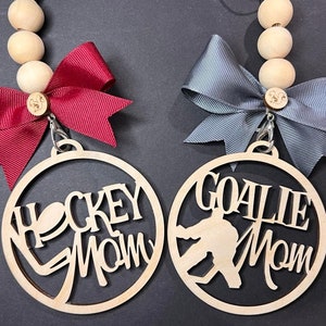 2 SVG DIGITAL FILE  Best Goalie Mom / Hockey Mom / Car Charm / Key Chain / Ornament / Bag Tag / Glowforge / Laser