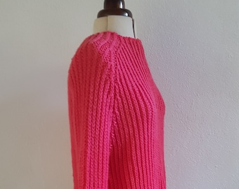 Fishermans Rib super dehnbarer Kuschelpullover in Blickfang pink Größe klein