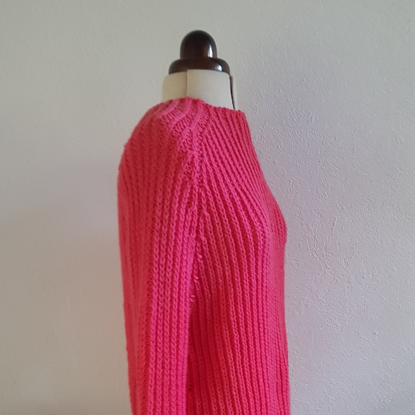 Fishermans Rib super stretchy cosy sweater in blickfang pink size small