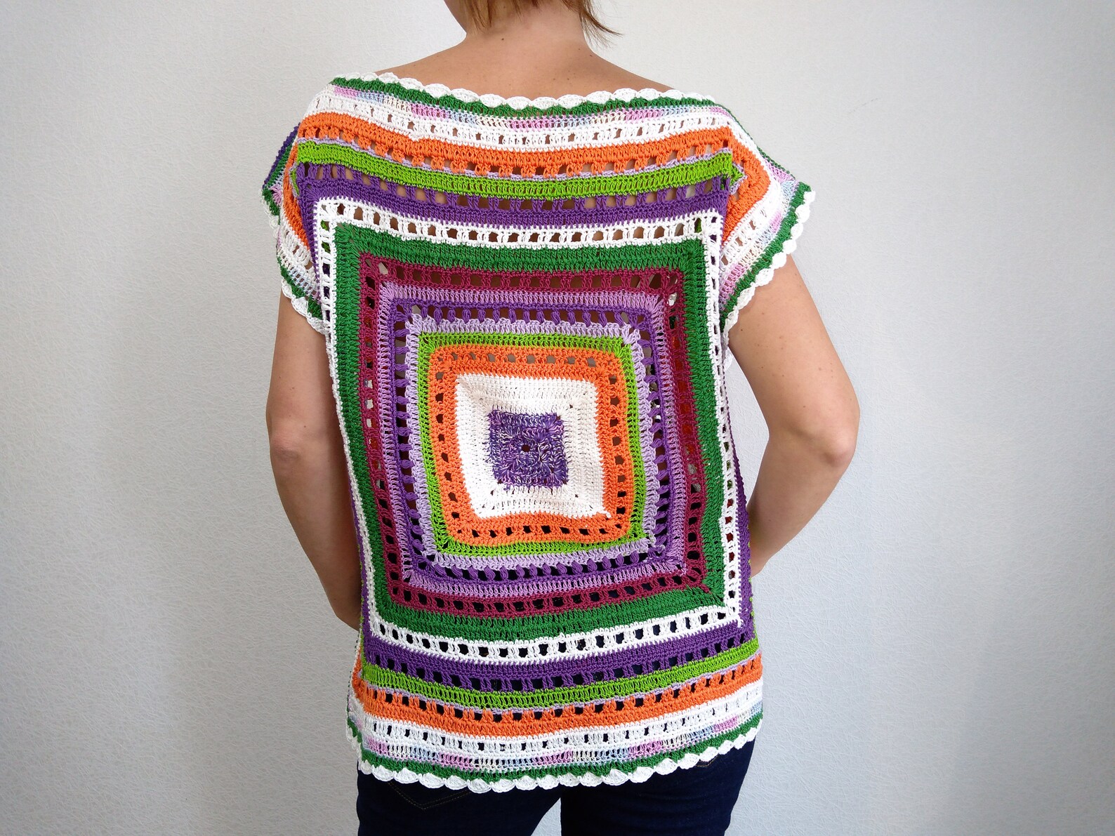 granny square shirt crochet
