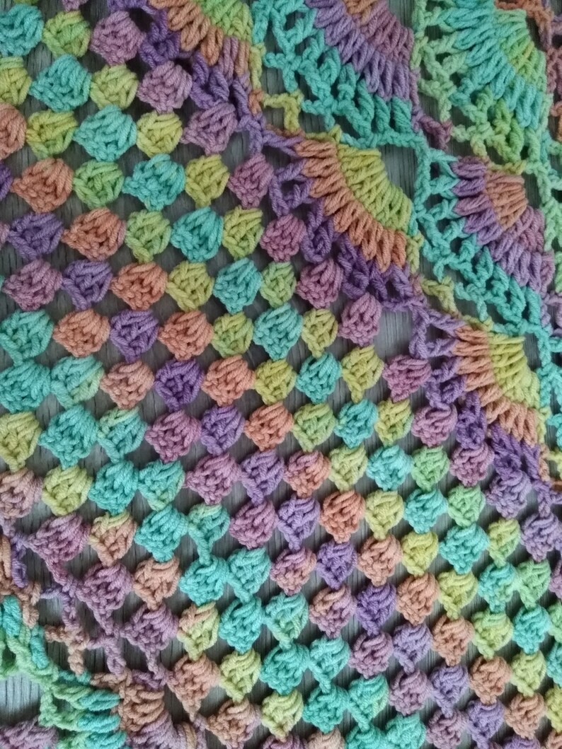 Virus shawl crochet rainbow triangle shawl multicolor Etsy